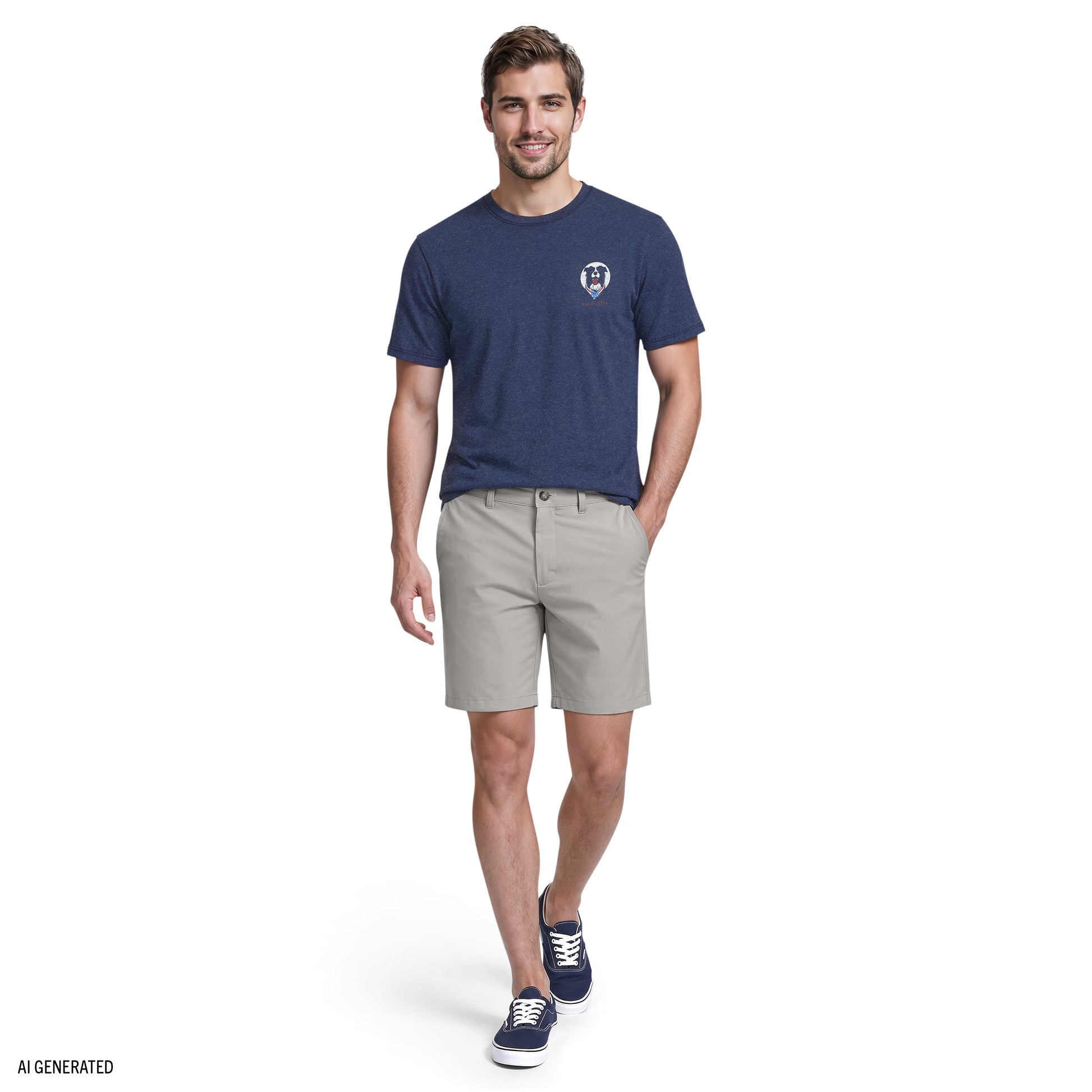 Izod SALTWATER SHORT SLEEVE GRAPHIC TEE - MEDIEVAL BLUE