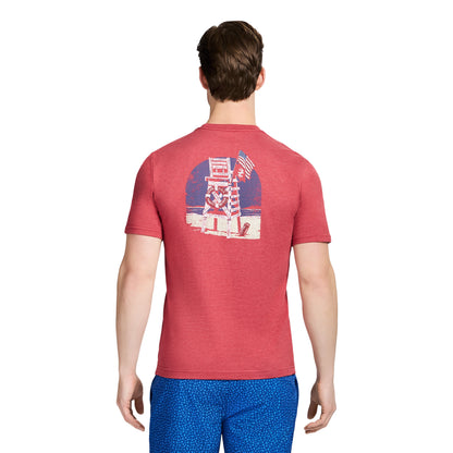 Izod SALTWATER SHORT SLEEVE GRAPHIC TEE - GARNET ROSE