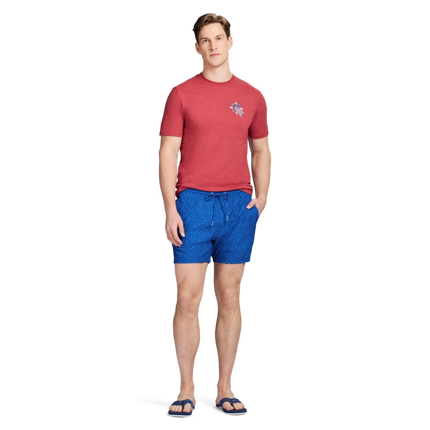 Izod SALTWATER SHORT SLEEVE GRAPHIC TEE - GARNET ROSE