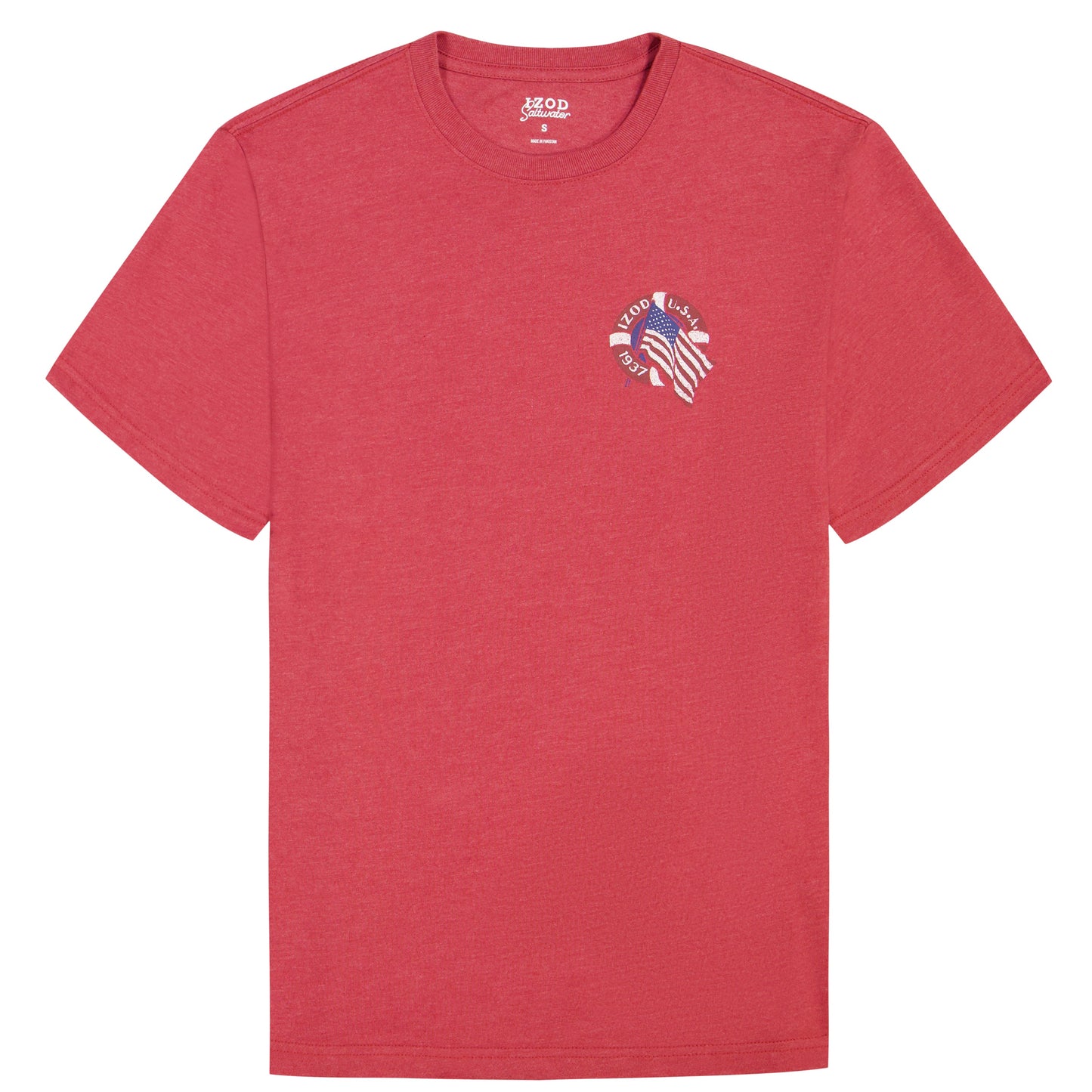 Izod SALTWATER SHORT SLEEVE GRAPHIC TEE - GARNET ROSE