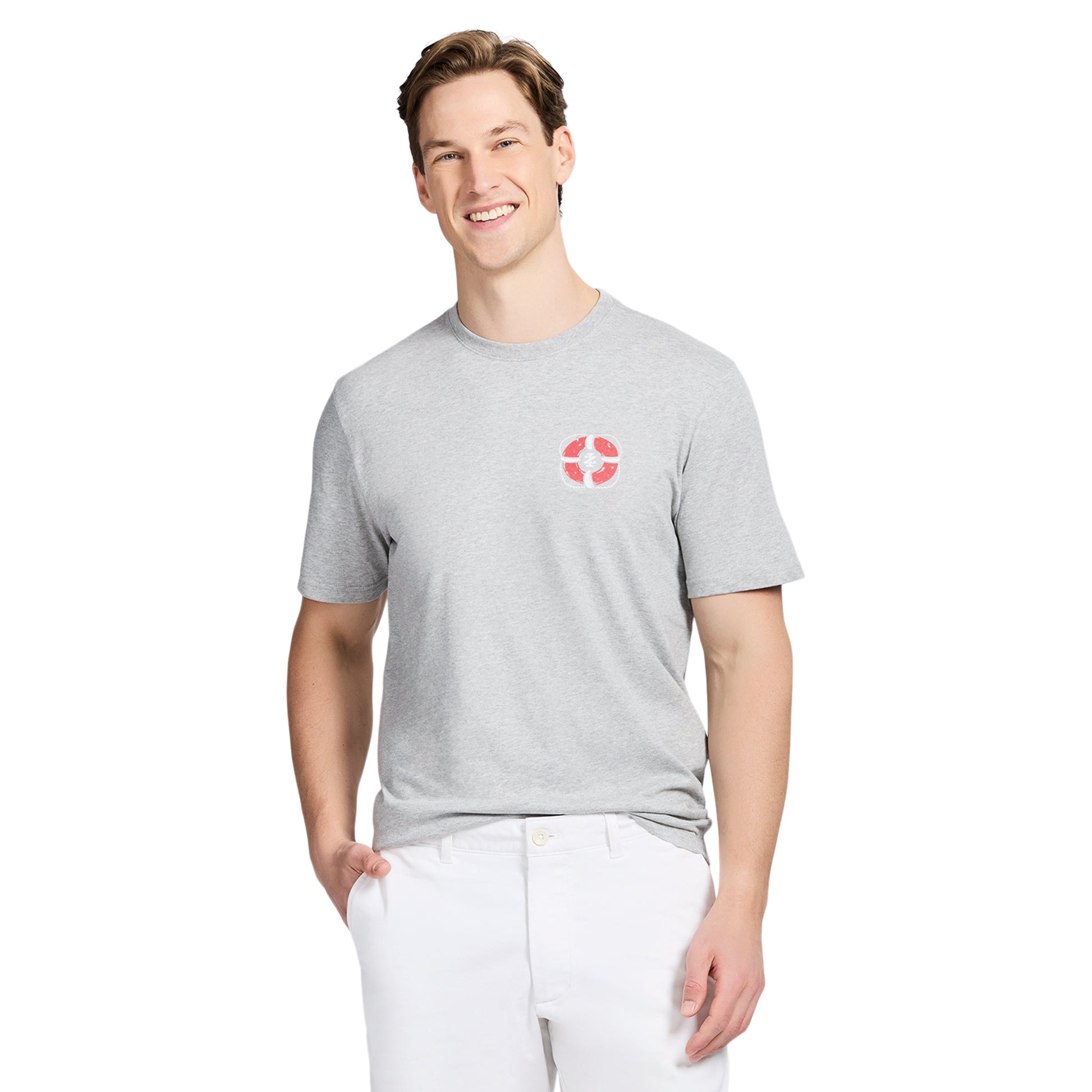 Izod SALTWATER SHORT SLEEVE GRAPHIC TEE - HARBOR MIST