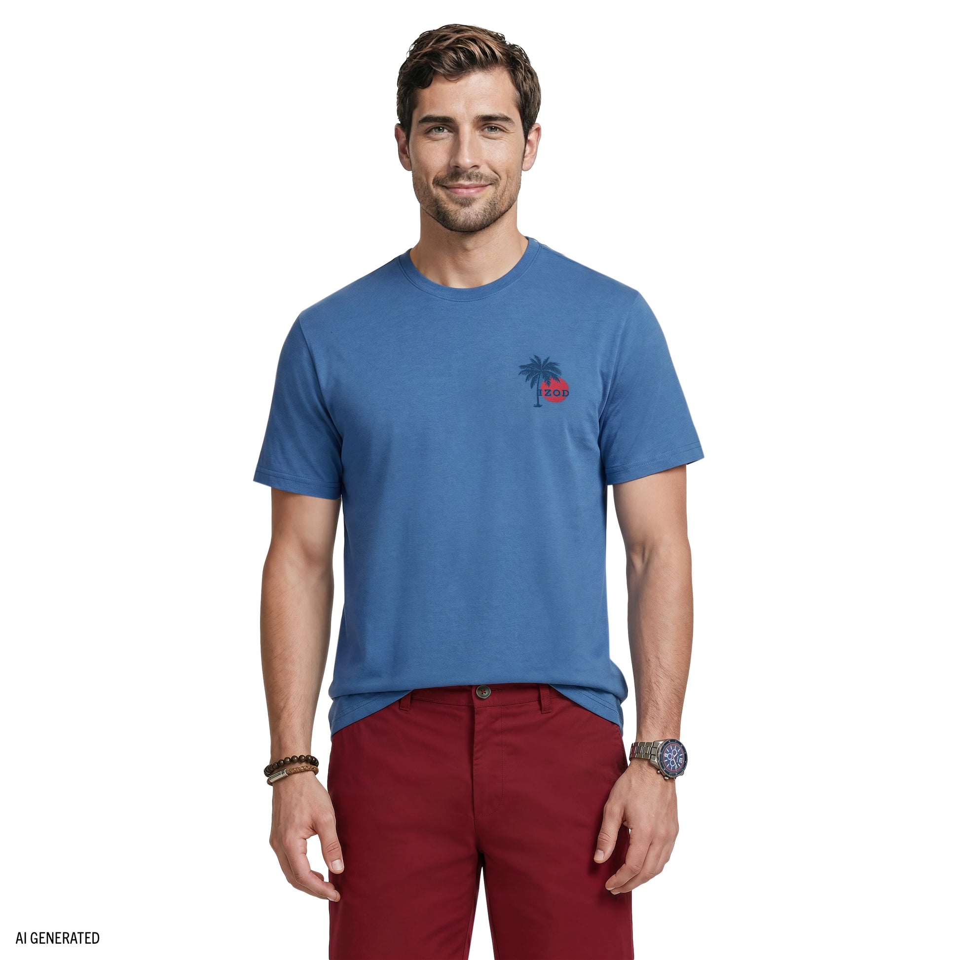 Izod SALTWATER SHORT SLEEVE GRAPHIC TEE - REGATTA