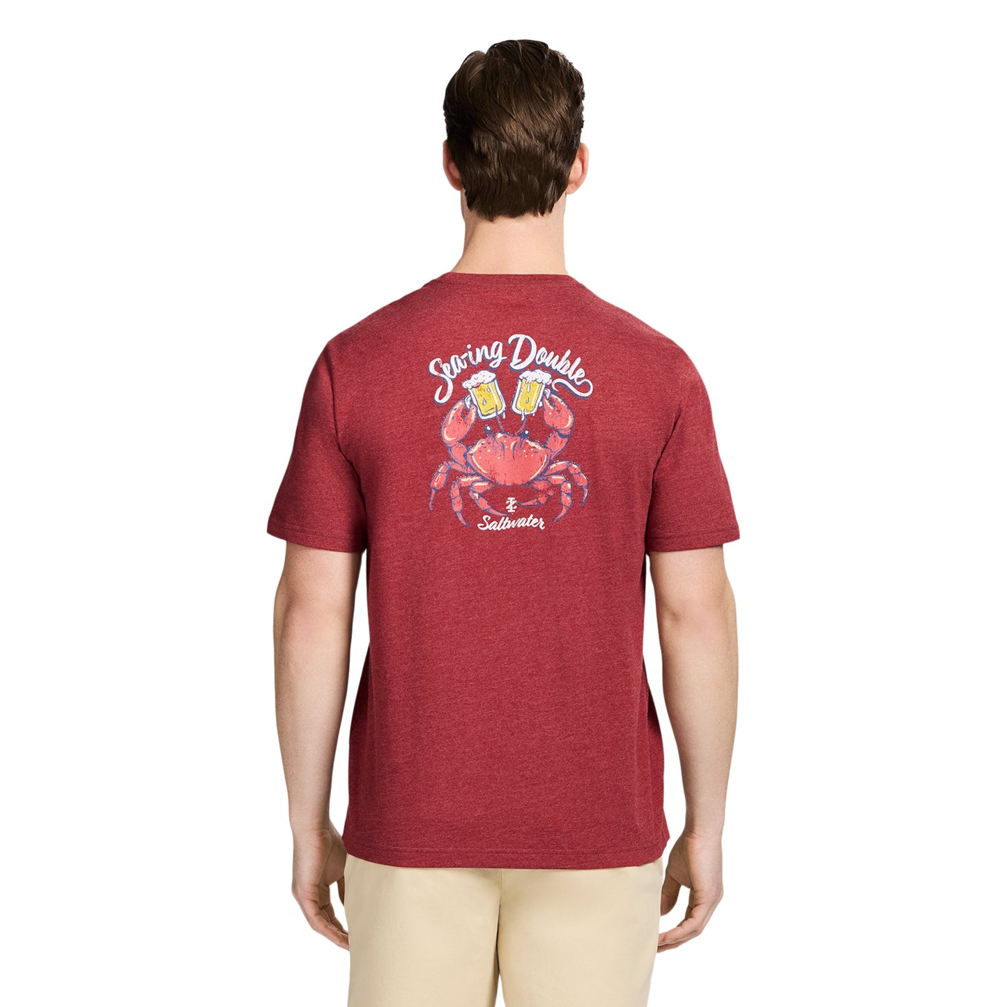 Izod SALTWATER SHORT SLEEVE GRAPHIC TEE - SUNDRIED TOMATO