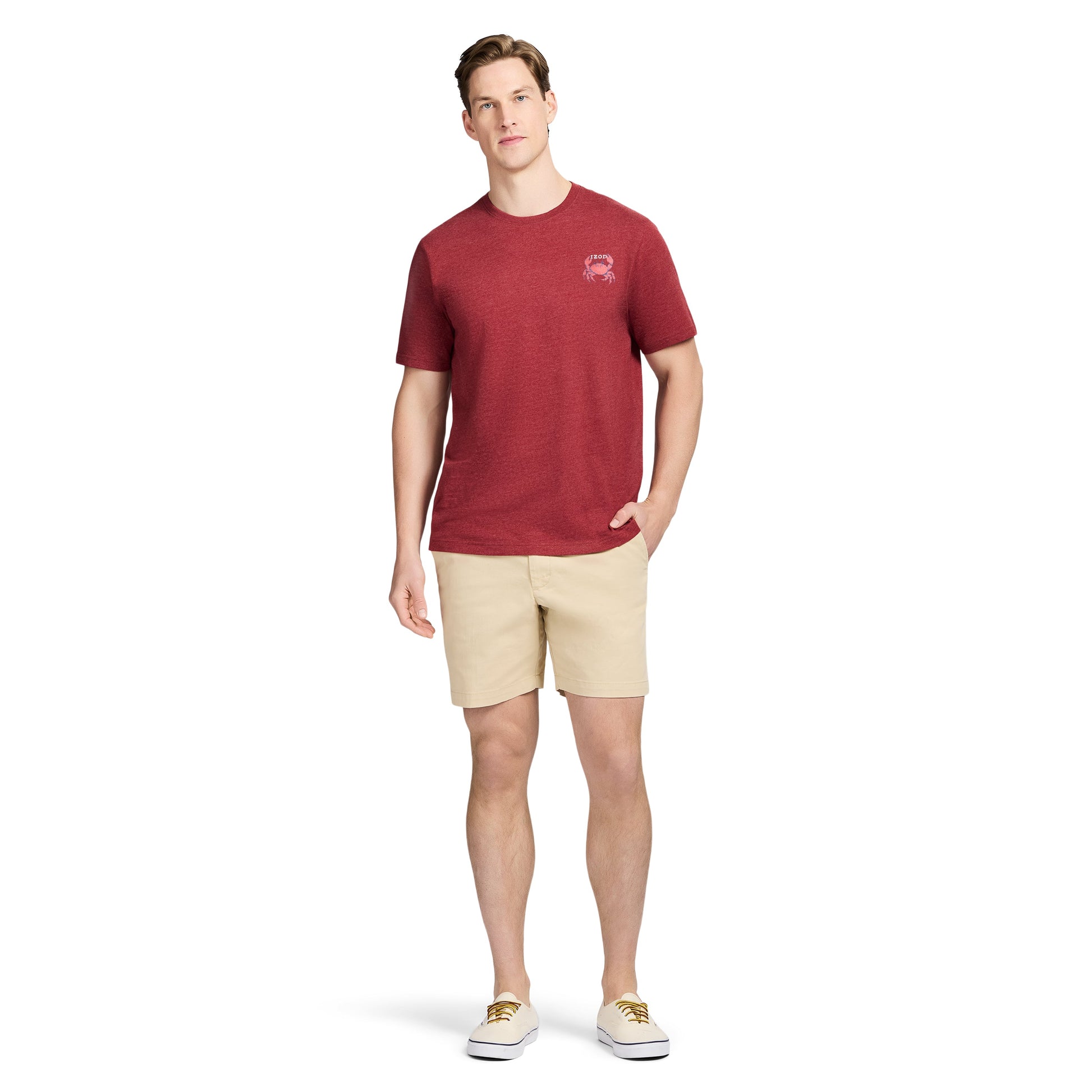 Izod SALTWATER SHORT SLEEVE GRAPHIC TEE - SUNDRIED TOMATO
