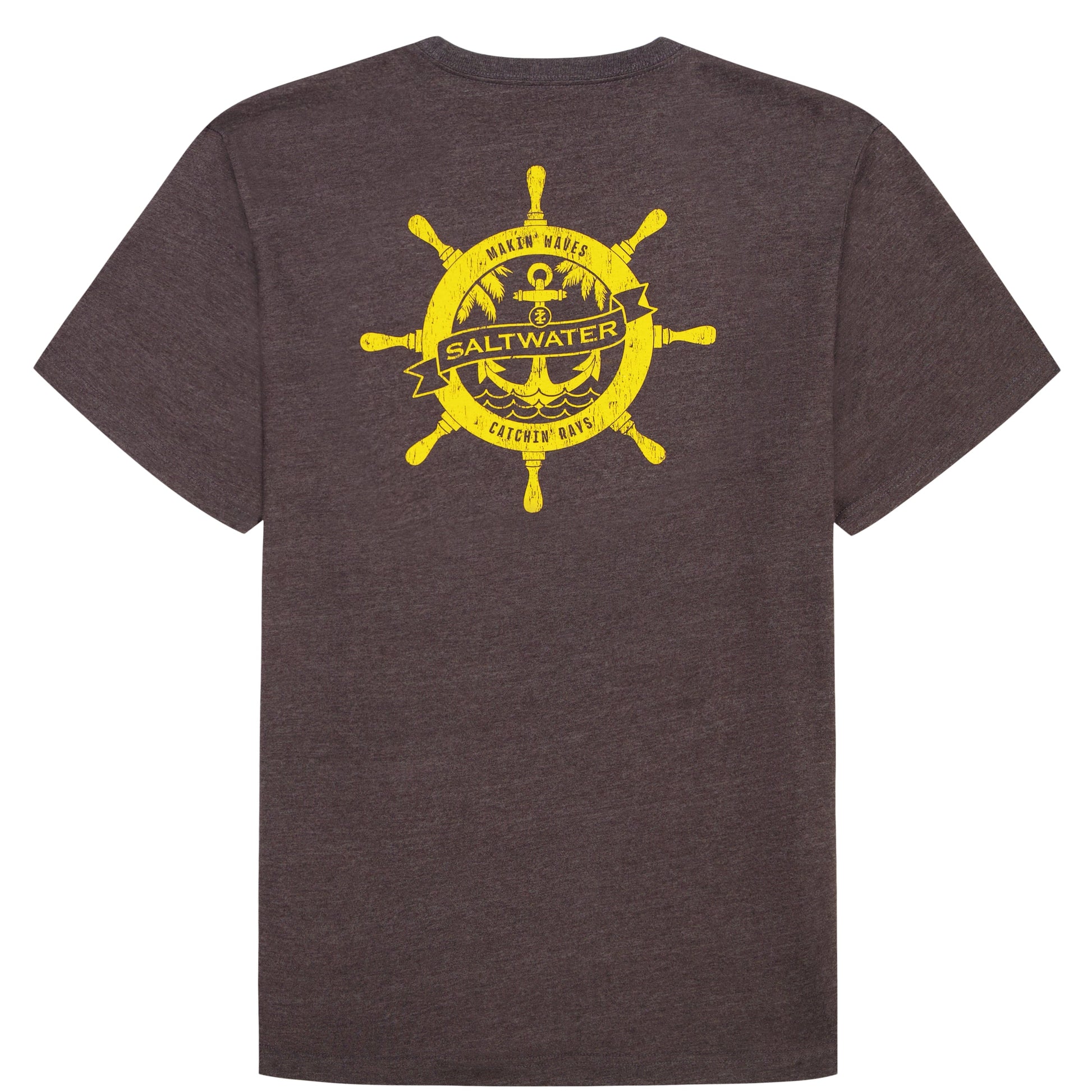 Izod SALTWATER SHORT SLEEVE GRAPHIC TEE - BLACK COFFEE