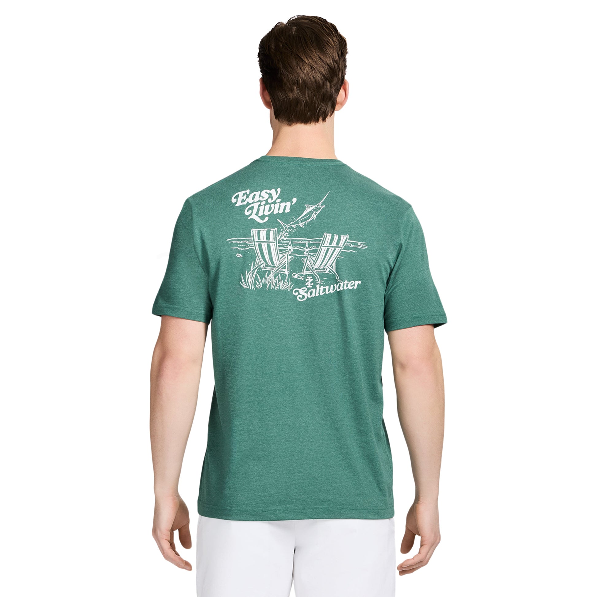 Izod SALTWATER SHORT SLEEVE GRAPHIC TEE - SMOKE PINE