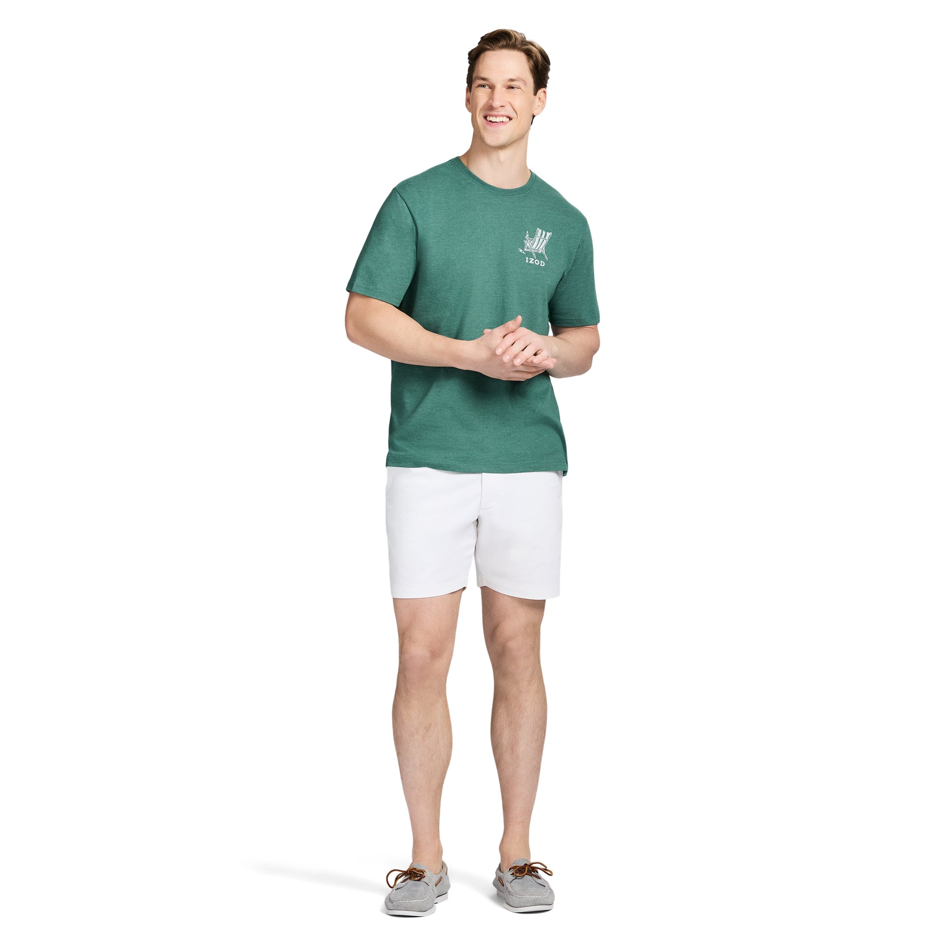 Izod SALTWATER SHORT SLEEVE GRAPHIC TEE - SMOKE PINE