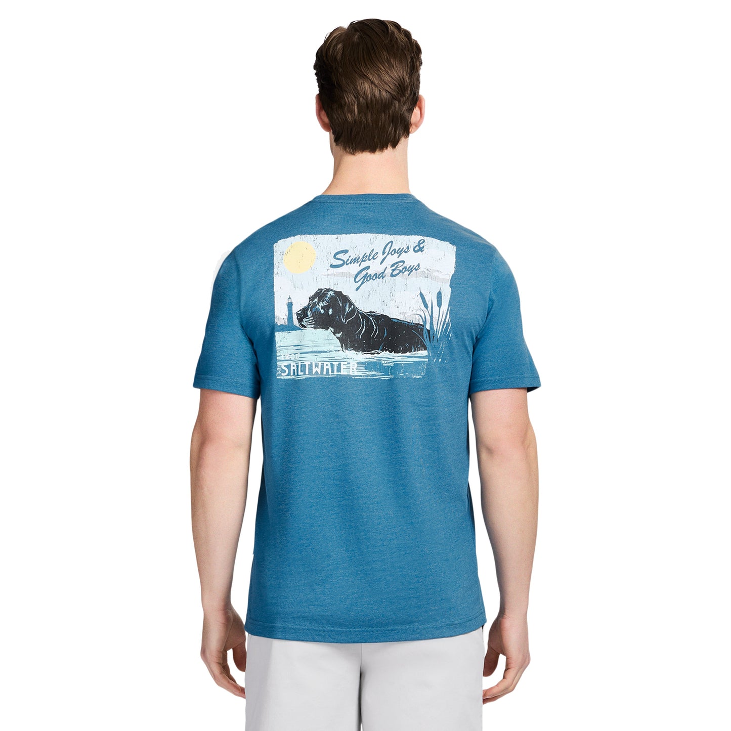 Izod SALTWATER SHORT SLEEVE GRAPHIC TEE - BLUE SAPPHIRE