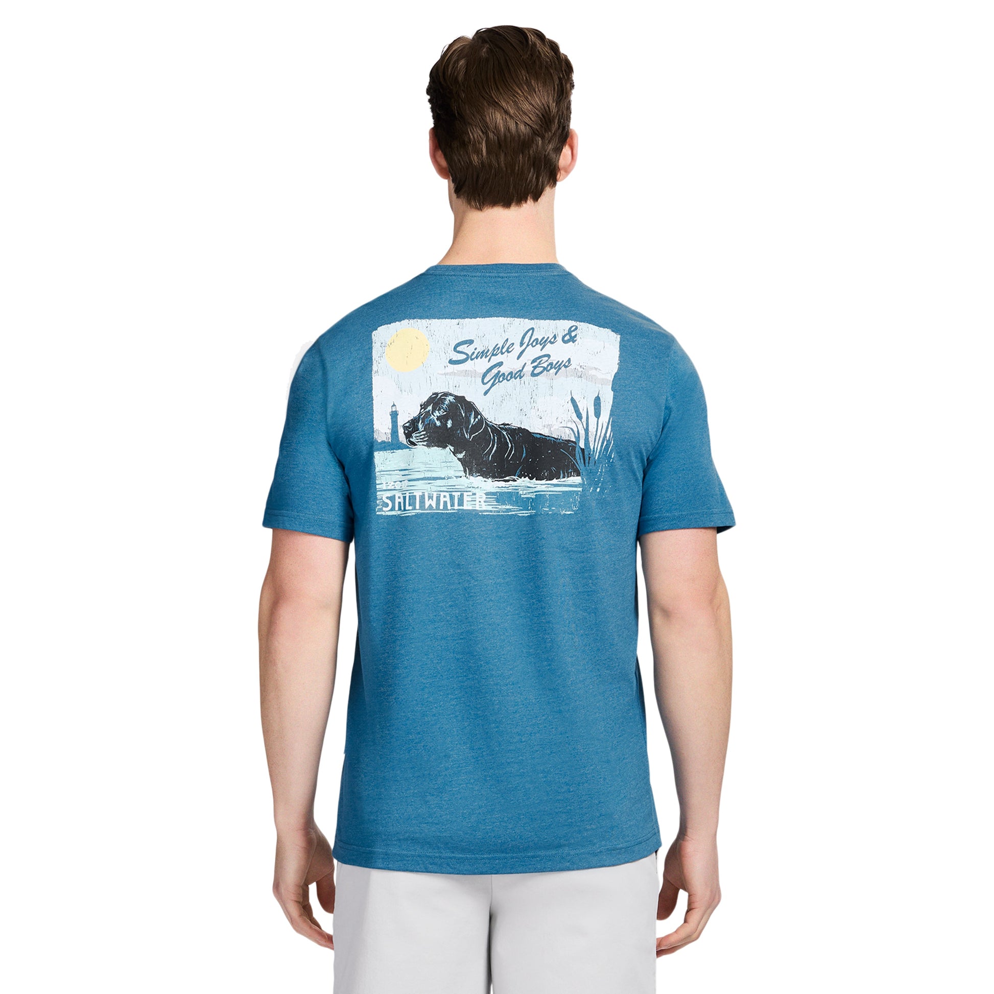 Izod SALTWATER SHORT SLEEVE GRAPHIC TEE - BLUE SAPPHIRE