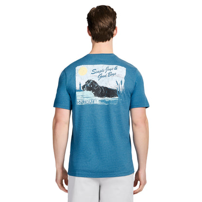 Izod SALTWATER SHORT SLEEVE GRAPHIC TEE - BLUE SAPPHIRE