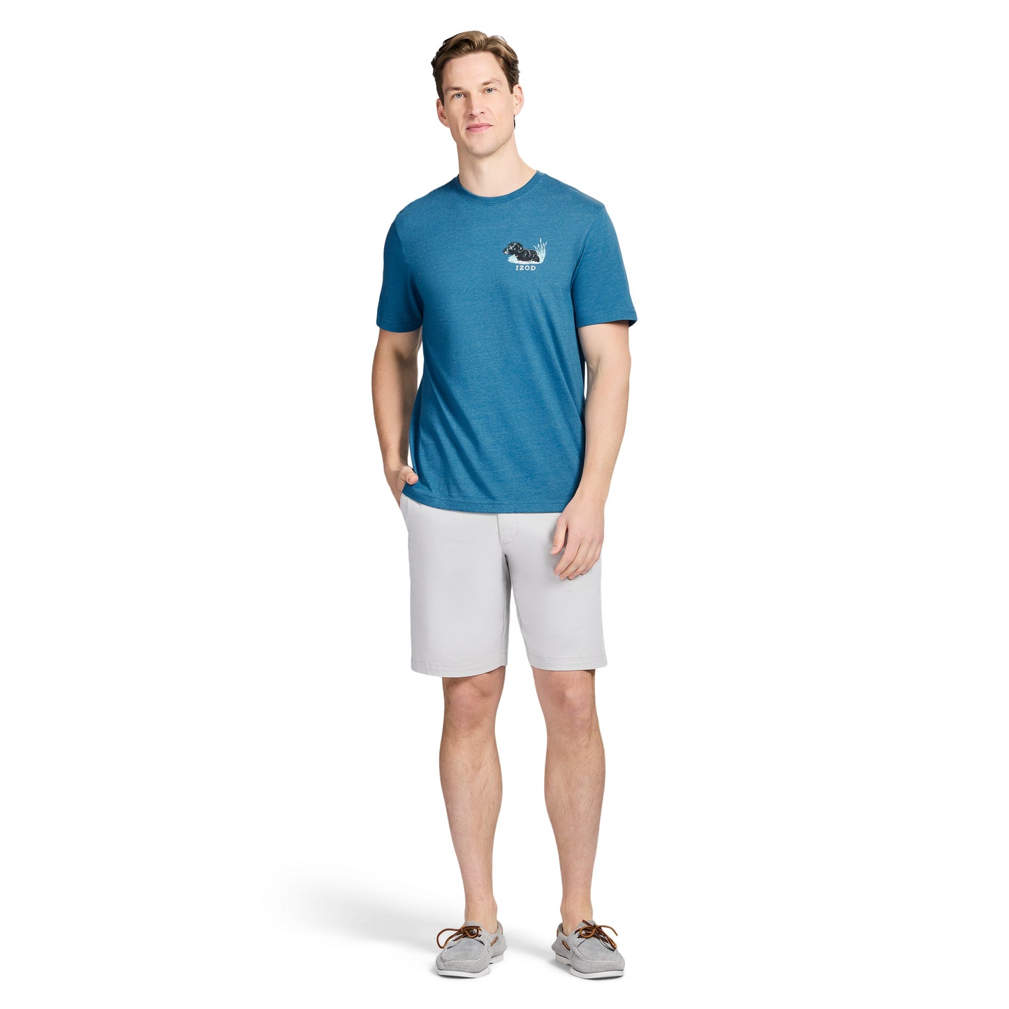 Izod SALTWATER SHORT SLEEVE GRAPHIC TEE - BLUE SAPPHIRE