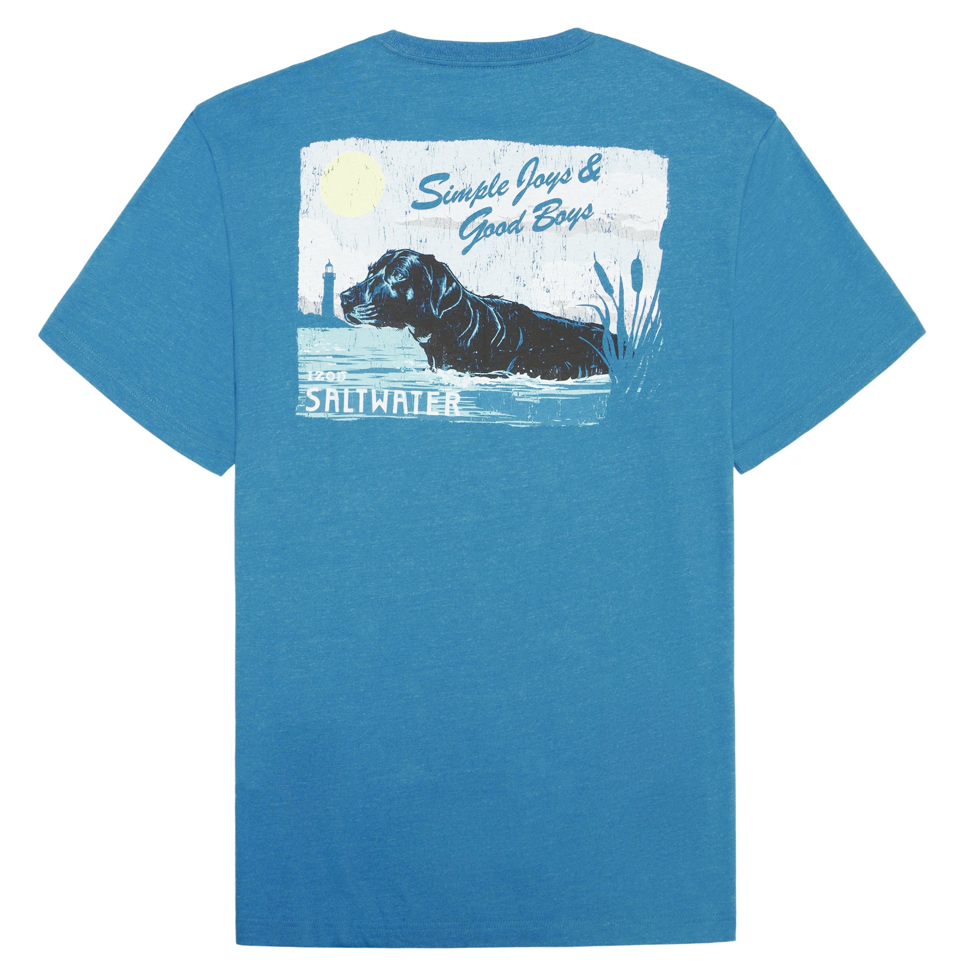 Izod SALTWATER SHORT SLEEVE GRAPHIC TEE - BLUE SAPPHIRE