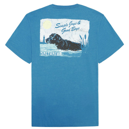 Izod SALTWATER SHORT SLEEVE GRAPHIC TEE - BLUE SAPPHIRE