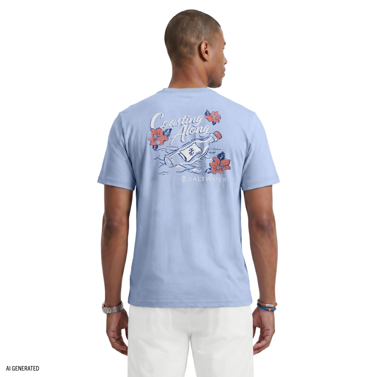 Izod SALTWATER SHORT SLEEVE GRAPHIC TEE - NANTUCKET BREEZE