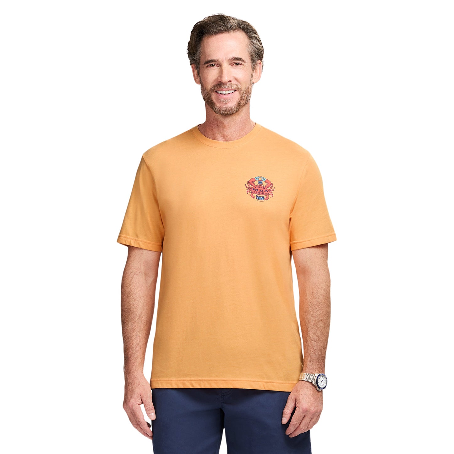 Izod SALTWATER S/S GRAPHIC TEE - PEACH COBBLER