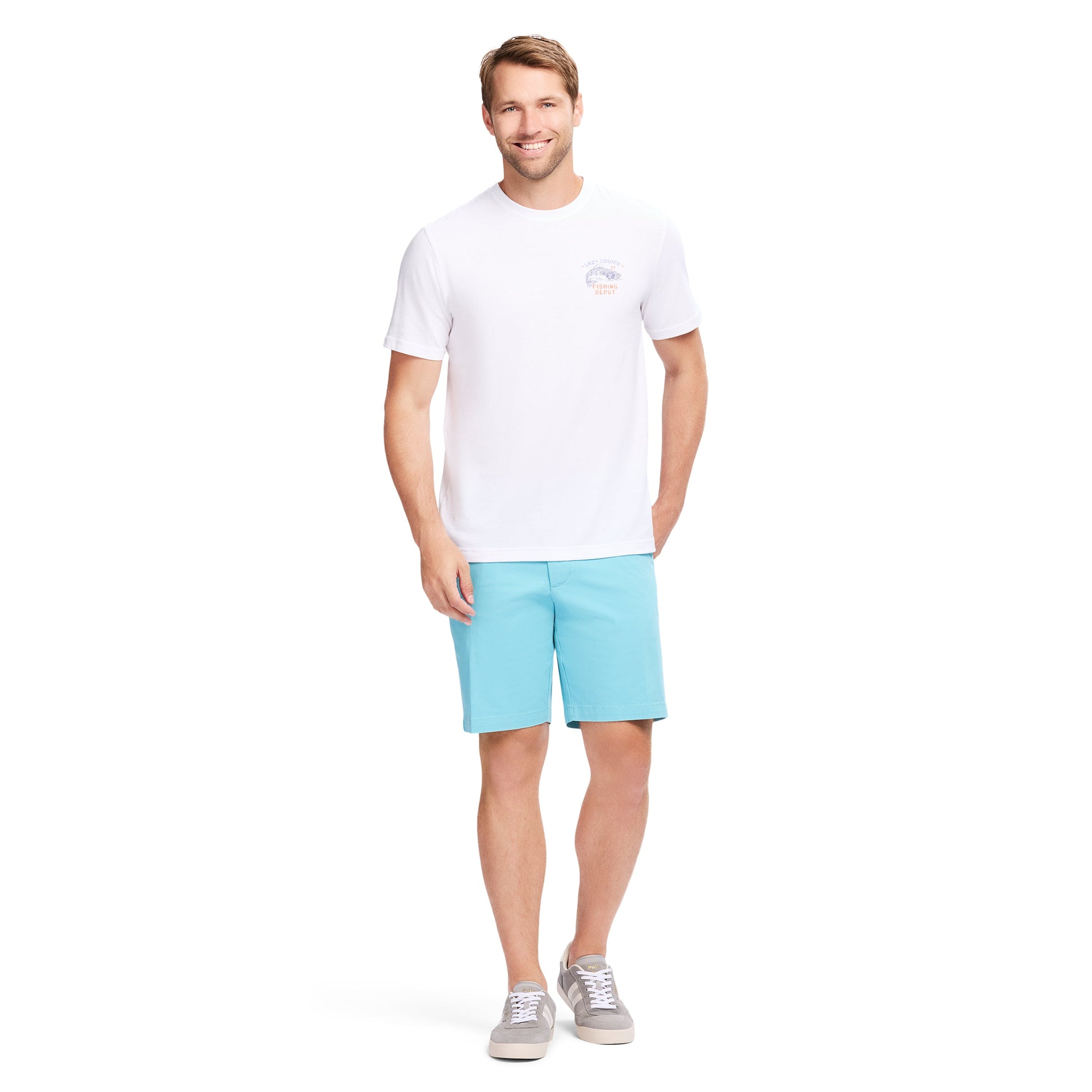 Izod SALTWATER S/S GRAPHIC TEE - BRIGHT WHITE