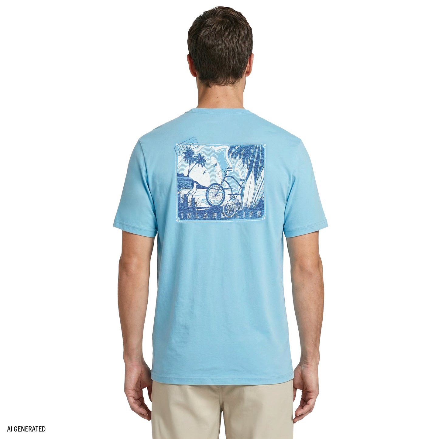 Izod SALTWATER S/S GRAPHIC TEE - MILKY BLUE