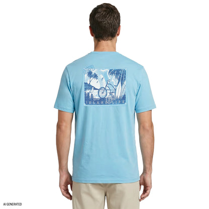 Izod SALTWATER S/S GRAPHIC TEE - MILKY BLUE