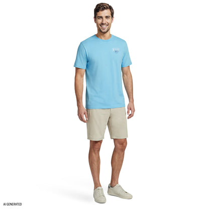 Izod SALTWATER S/S GRAPHIC TEE - MILKY BLUE