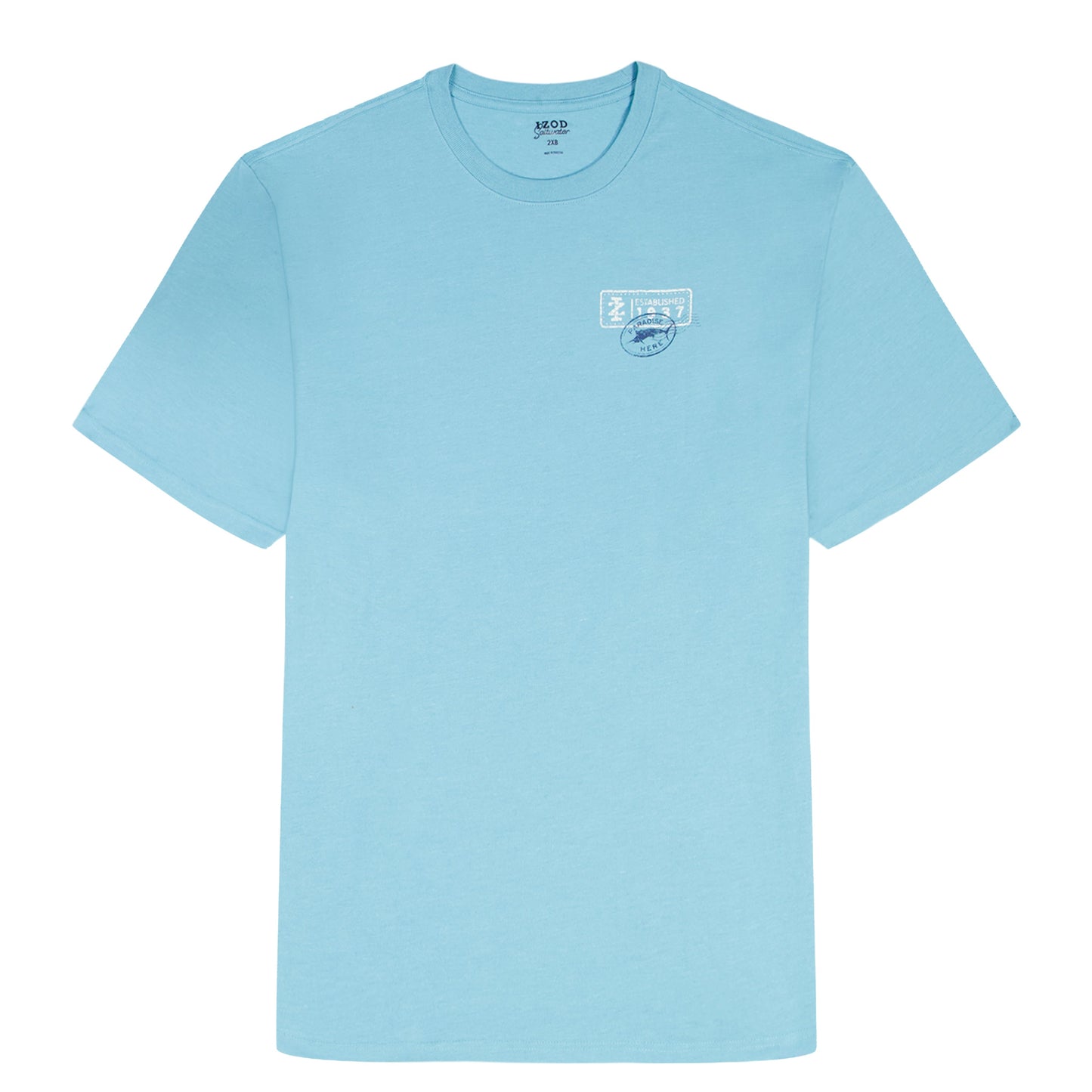 Izod SALTWATER S/S GRAPHIC TEE - MILKY BLUE