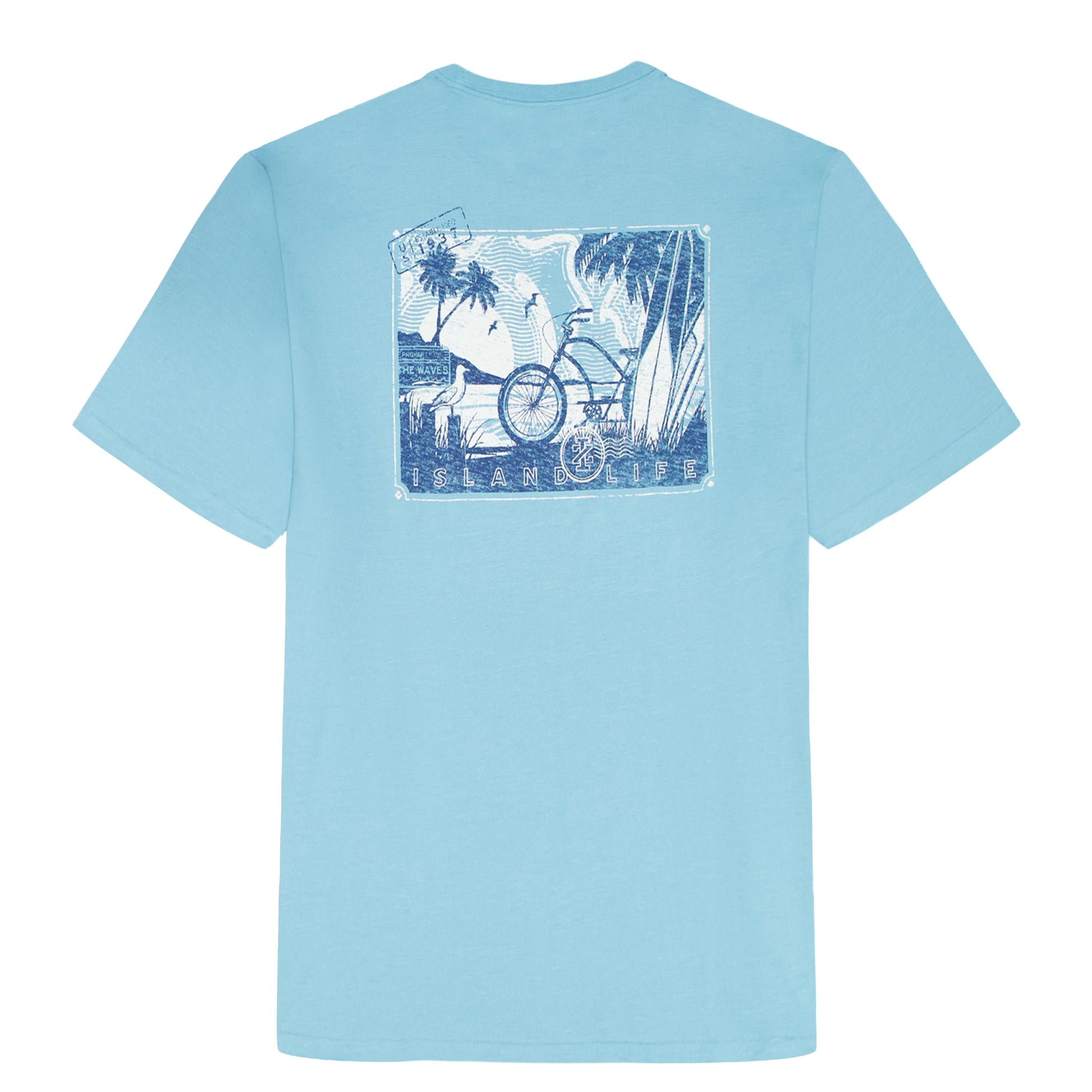 Izod SALTWATER S/S GRAPHIC TEE - MILKY BLUE