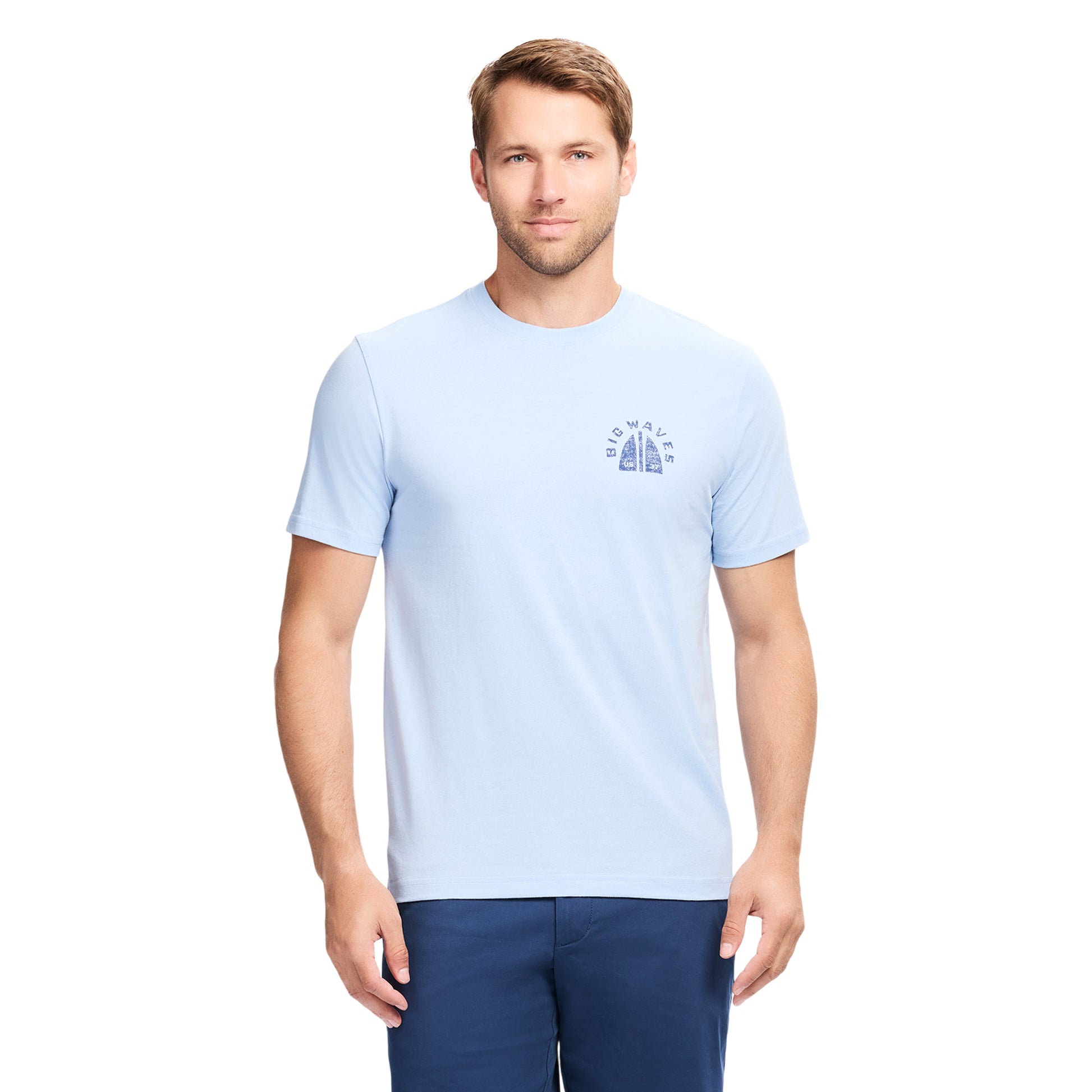 Izod SALTWATER S/S GRAPHIC TEE - CHAMBRAY BLUE