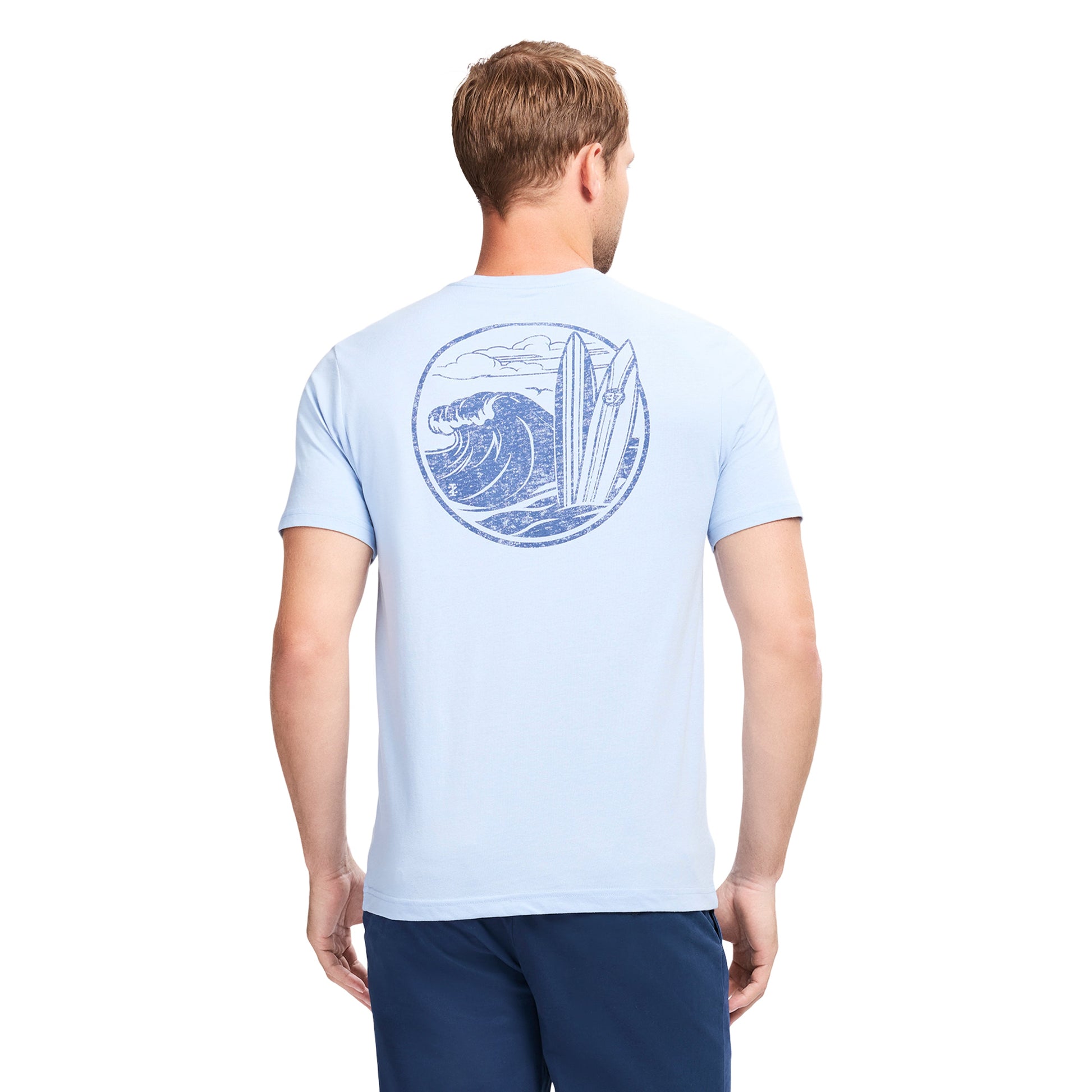 Izod SALTWATER S/S GRAPHIC TEE - CHAMBRAY BLUE