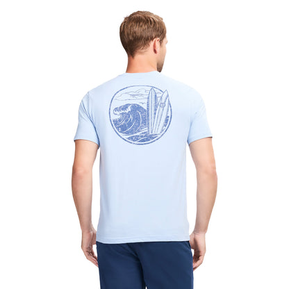 Izod SALTWATER S/S GRAPHIC TEE - CHAMBRAY BLUE