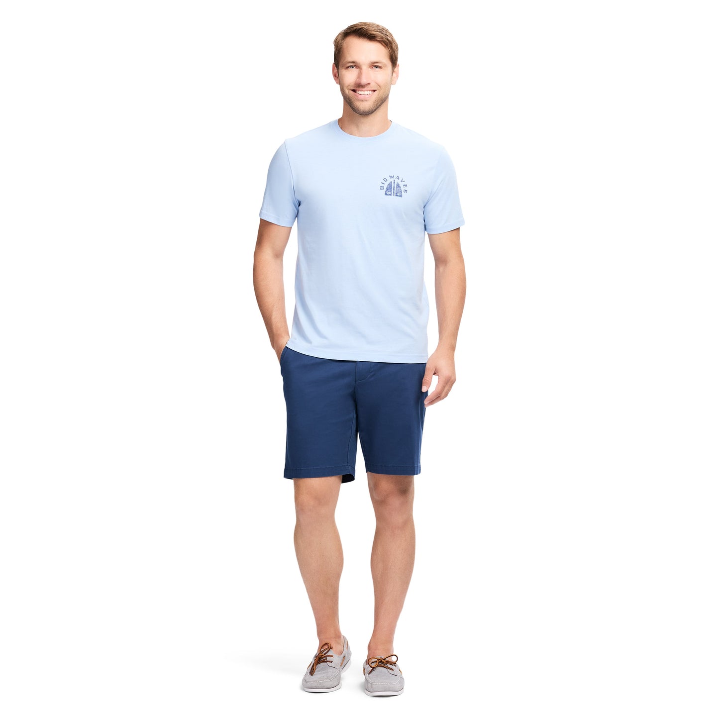 Izod SALTWATER S/S GRAPHIC TEE - CHAMBRAY BLUE