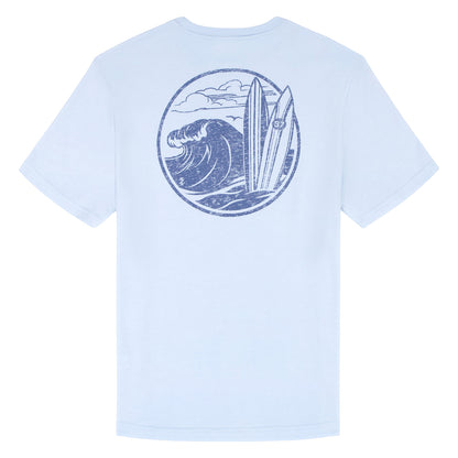 Izod SALTWATER S/S GRAPHIC TEE - CHAMBRAY BLUE