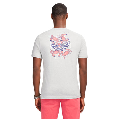 Izod SALTWATER S/S GRAPHIC TEE - LT GREY HTR