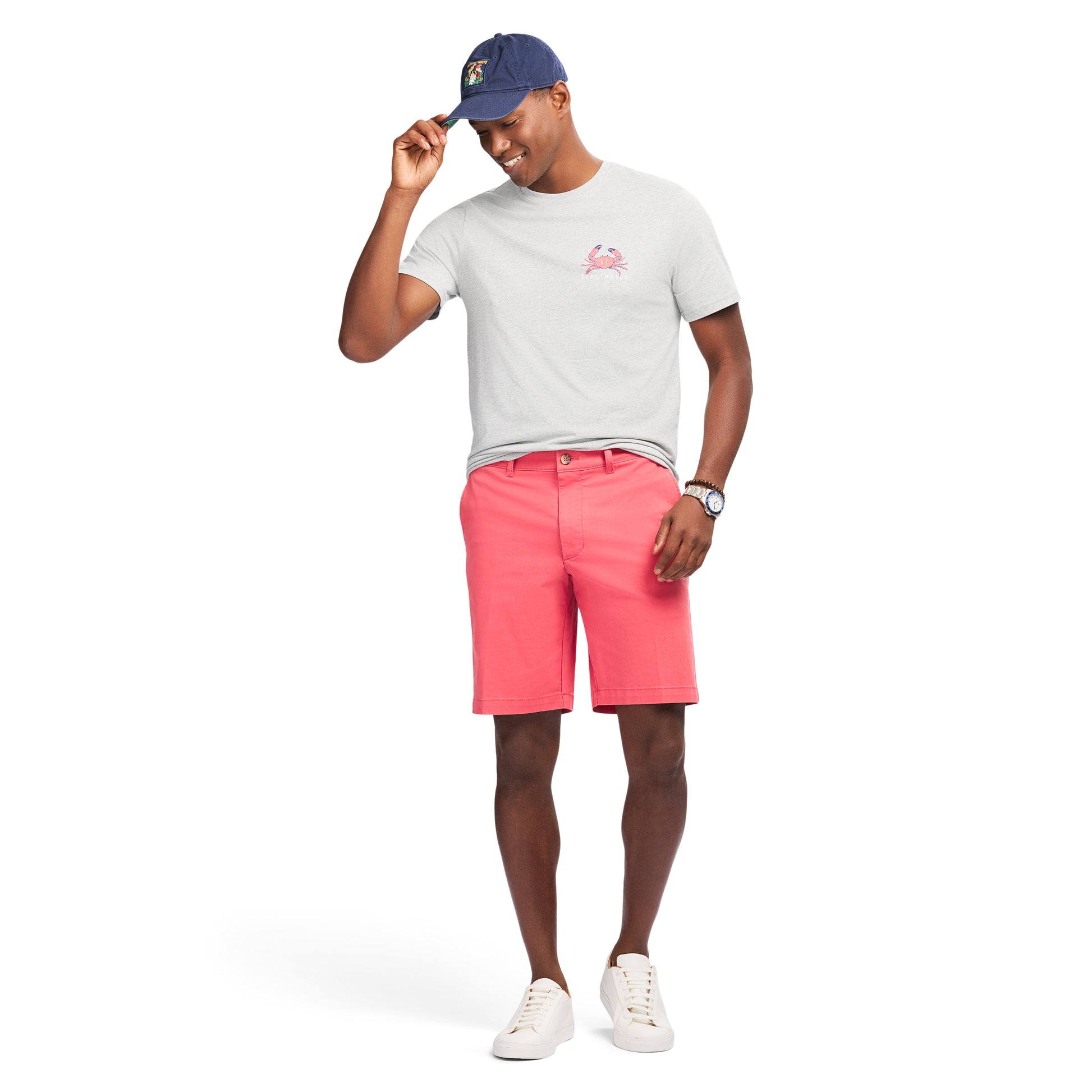 Izod SALTWATER S/S GRAPHIC TEE - LT GREY HTR
