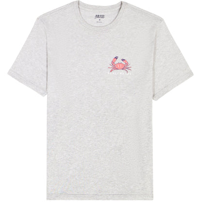 Izod SALTWATER S/S GRAPHIC TEE - LT GREY HTR
