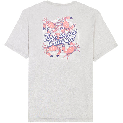 Izod SALTWATER S/S GRAPHIC TEE - LT GREY HTR
