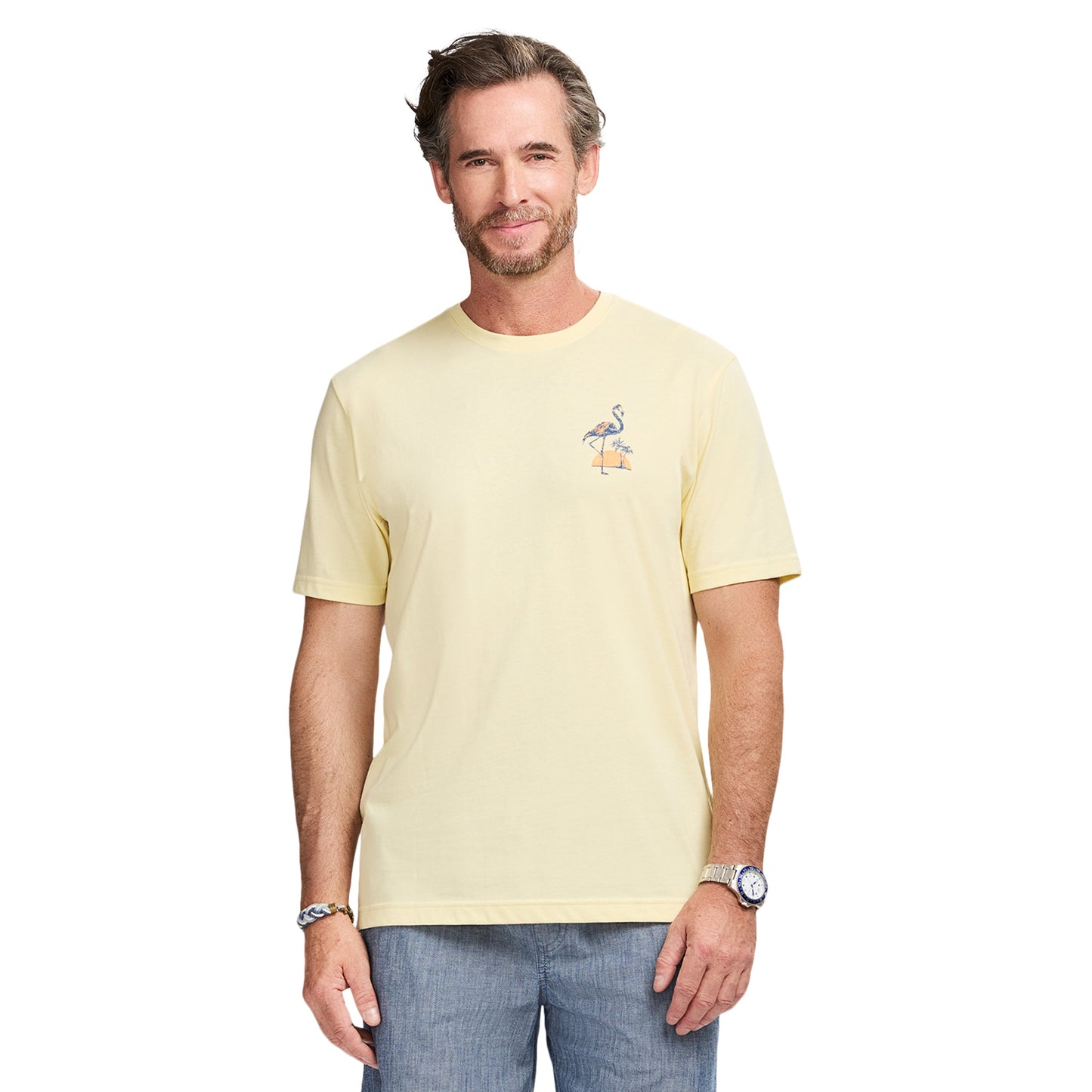 Izod SALTWATER S/S GRAPHIC TEE - PASTEL YELLOW