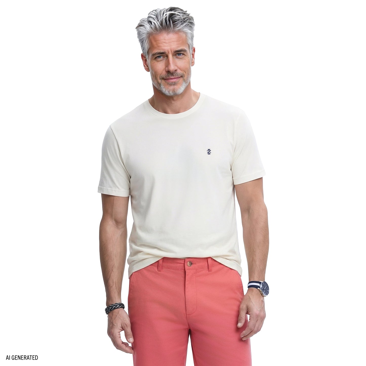 Izod SALTWATER FISHING GEAR S/S GRAPHIC TEE - EGRET