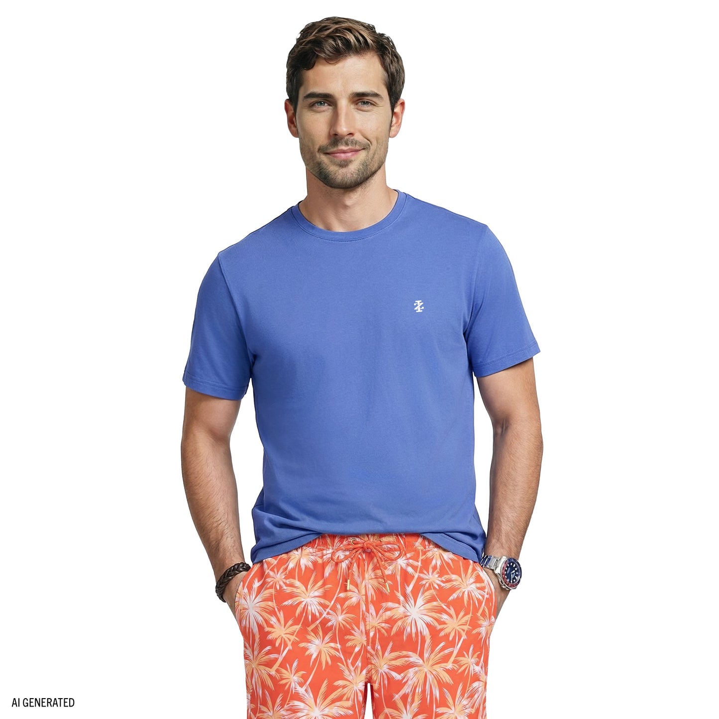 Izod SALTWATER FISHING GEAR S/S GRAPHIC TEE - TRUE NAVY