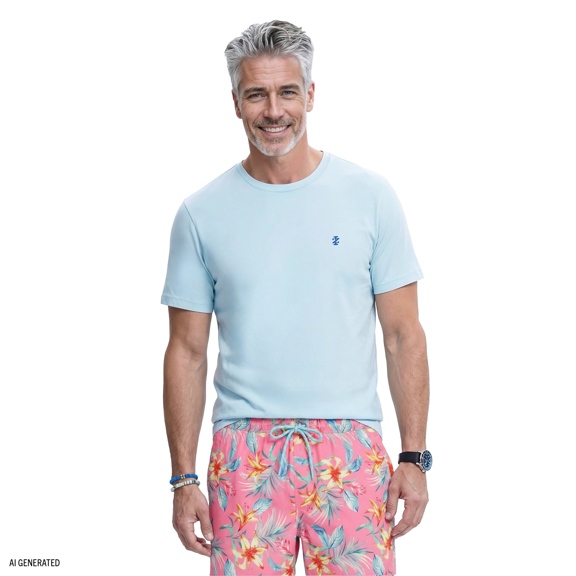 Izod SALTWATER FISHING GEAR S/S GRAPHIC TEE - TANAGER TURQUOISE