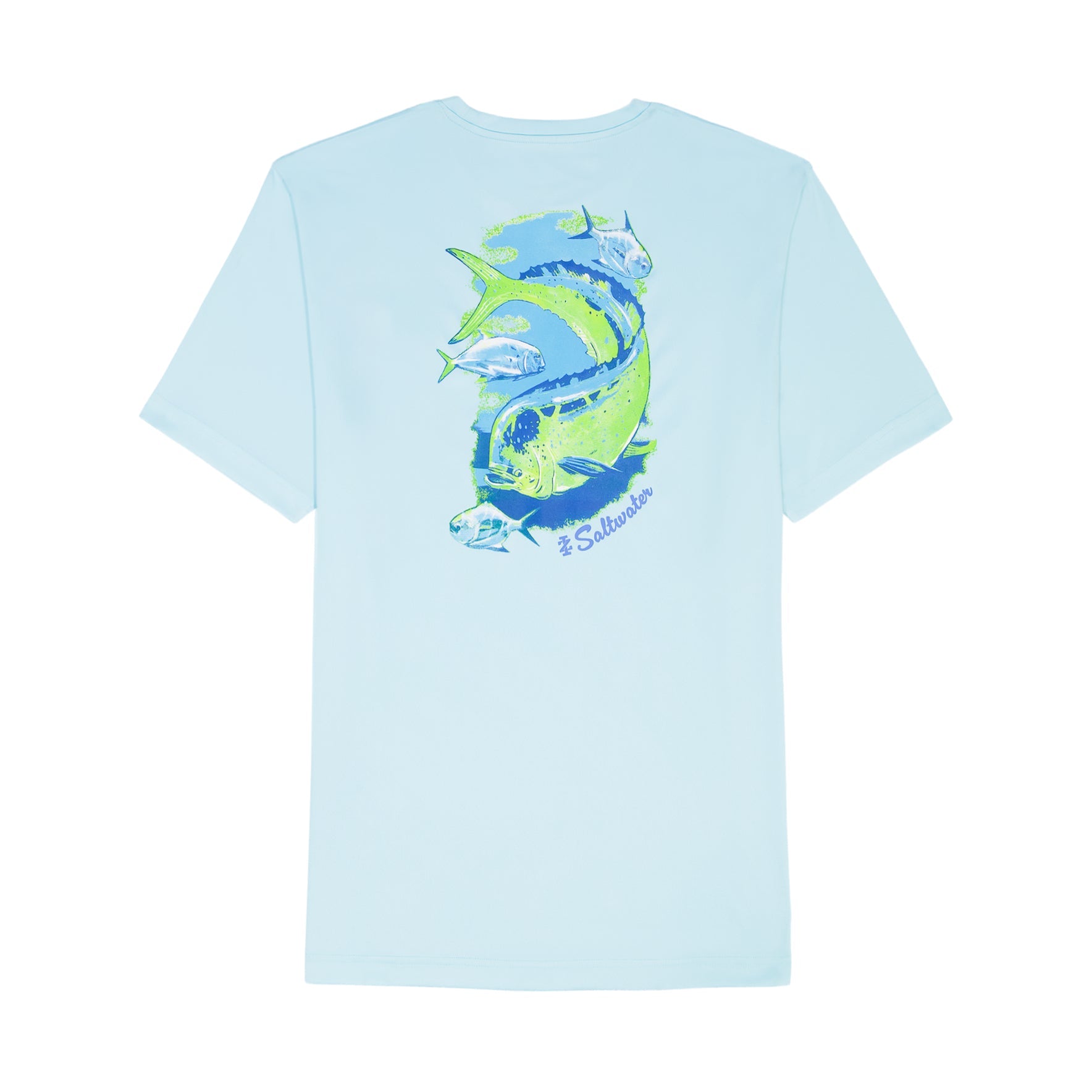 Izod SALTWATER FISHING GEAR S/S GRAPHIC TEE - TANAGER TURQUOISE