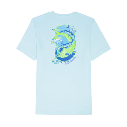 Izod SALTWATER FISHING GEAR S/S GRAPHIC TEE - TANAGER TURQUOISE