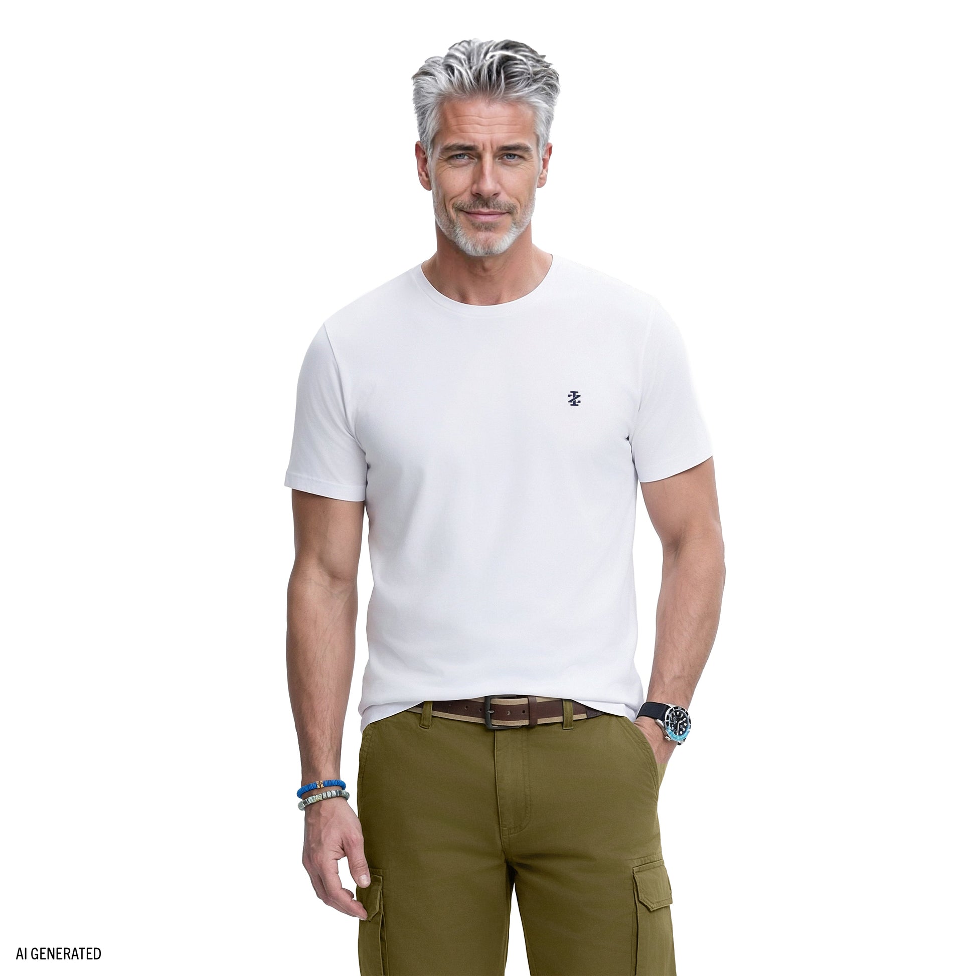 Izod SALTWATER FISHING GEAR S/S GRAPHIC TEE - BRIGHT WHITE