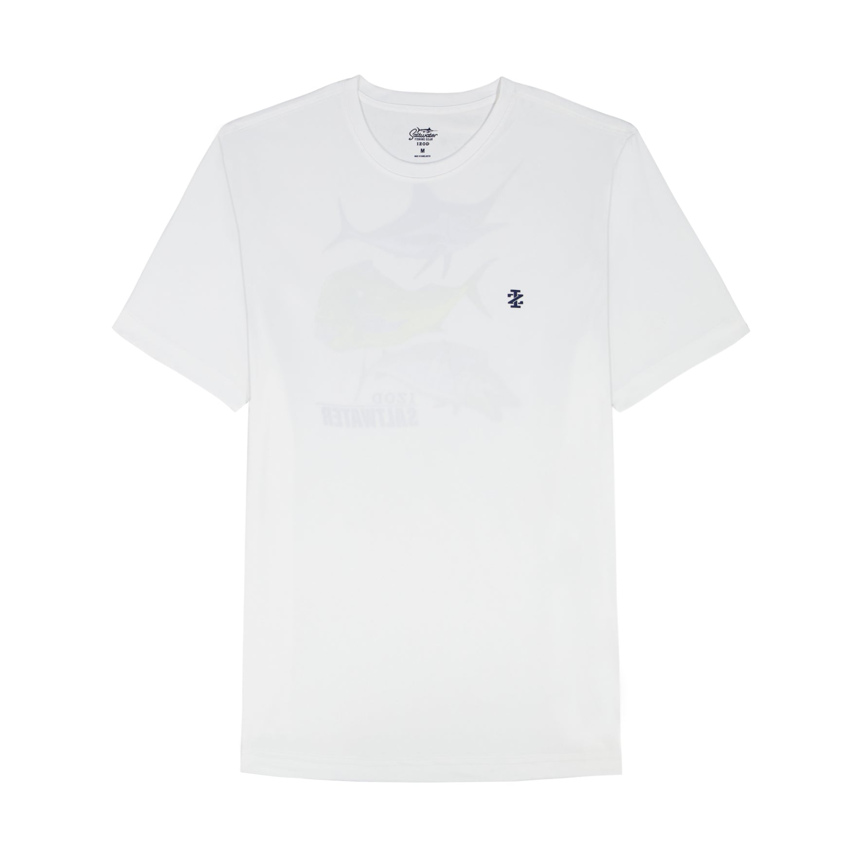 Izod SALTWATER FISHING GEAR S/S GRAPHIC TEE - BRIGHT WHITE