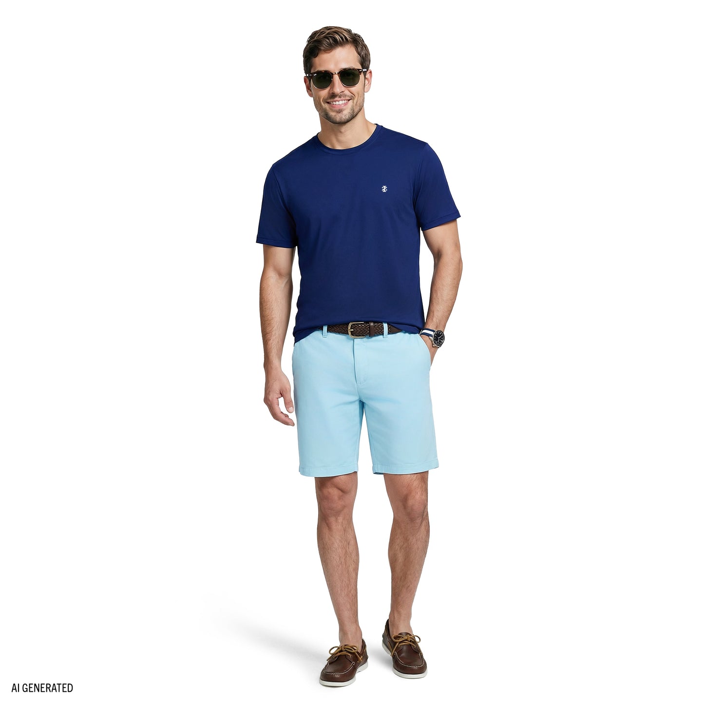 Izod SALTWATER FISHING GEAR S/S GRAPHIC TEE - MEDIEVAL BLUE