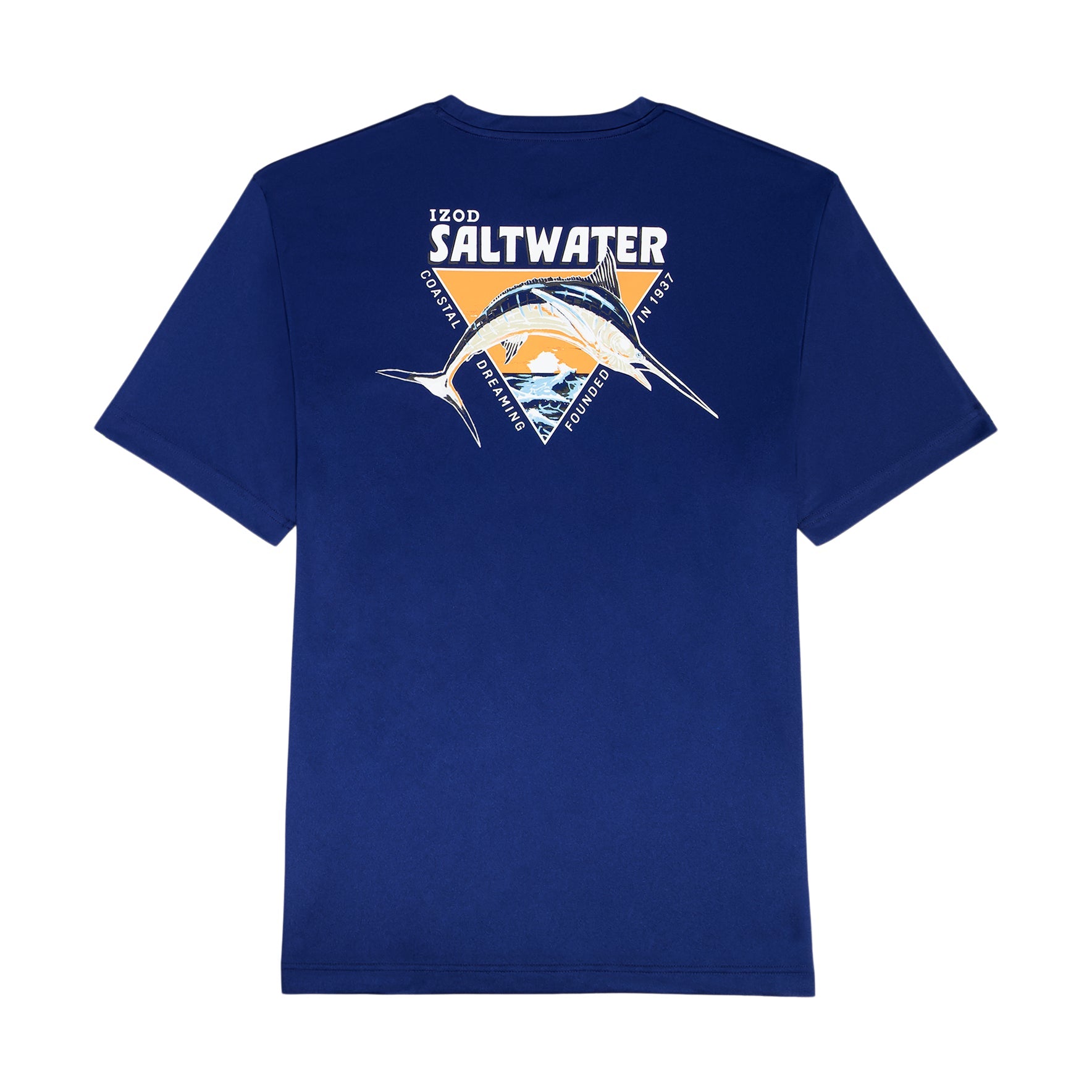 Izod SALTWATER FISHING GEAR S/S GRAPHIC TEE - MEDIEVAL BLUE