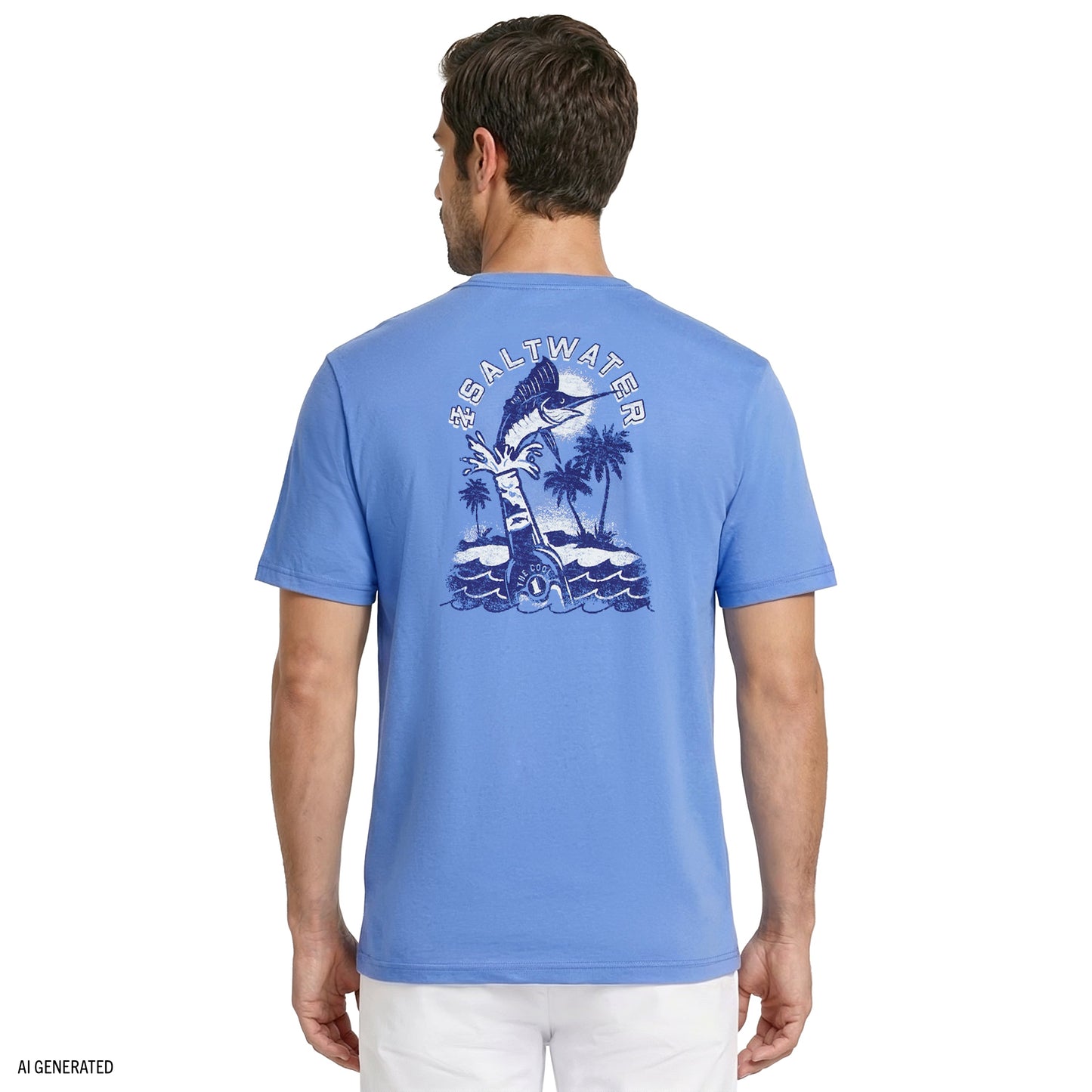Izod SALTWATER S/S GRAPHIC TEE - BLUE REVIVAL