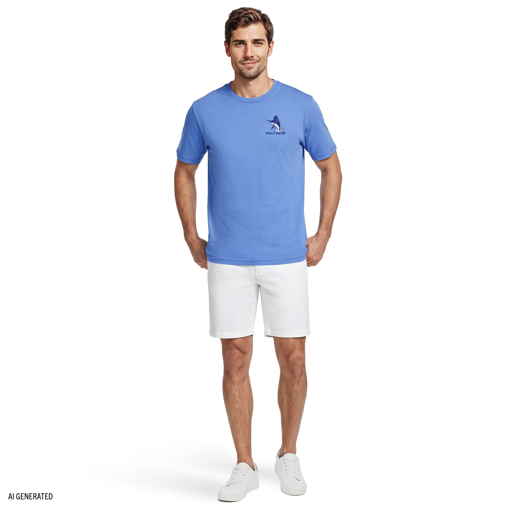 Izod SALTWATER S/S GRAPHIC TEE - BLUE REVIVAL