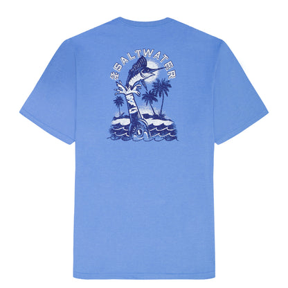 Izod SALTWATER S/S GRAPHIC TEE - BLUE REVIVAL