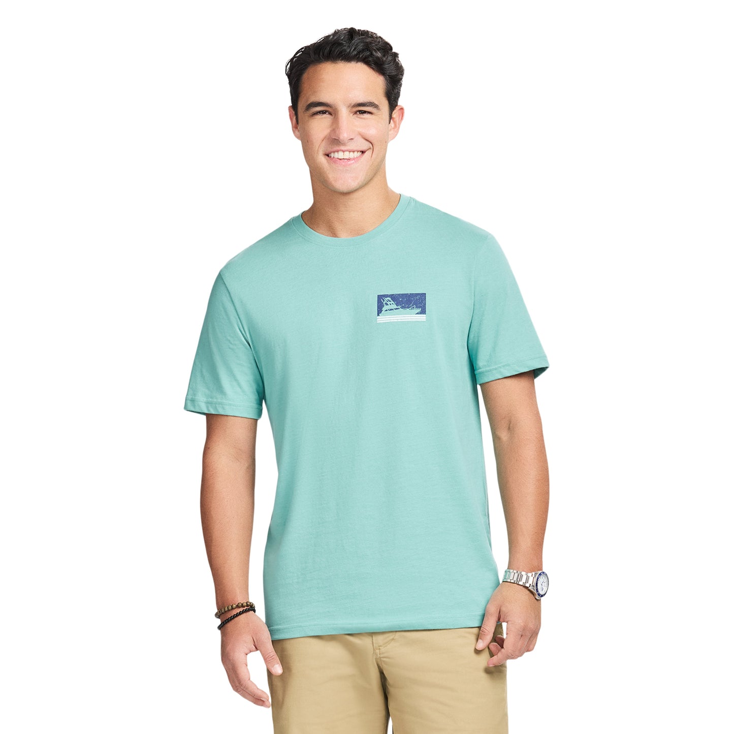 Izod SALTWATER S/S GRAPHIC TEE - AGATE GREEN