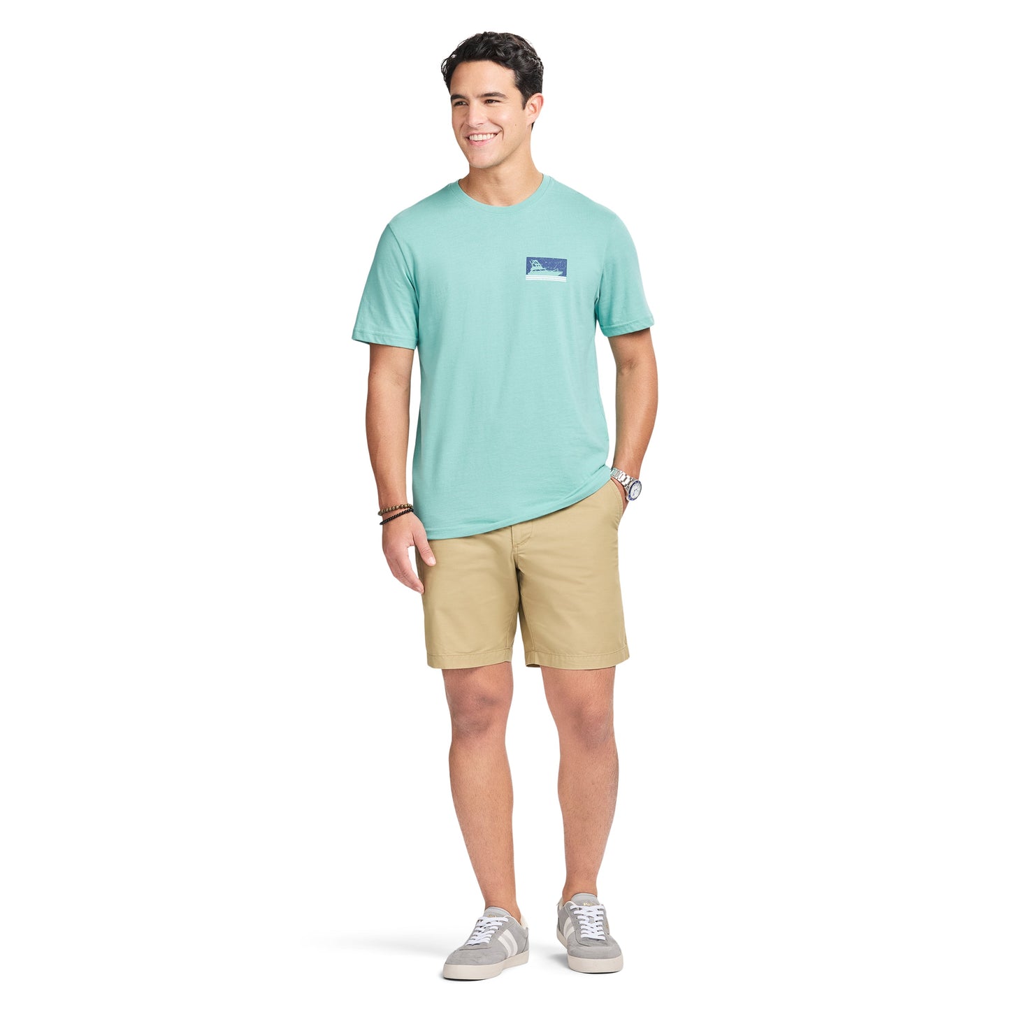 Izod SALTWATER S/S GRAPHIC TEE - AGATE GREEN