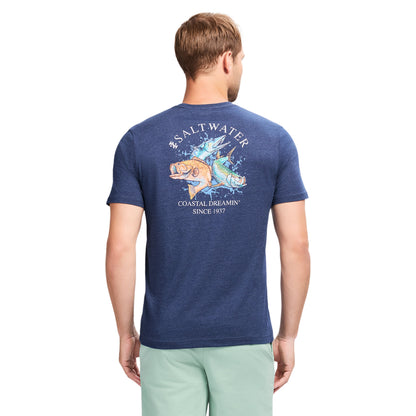 Izod SALTWATER S/S GRAPHIC TEE - CLUB BLUE